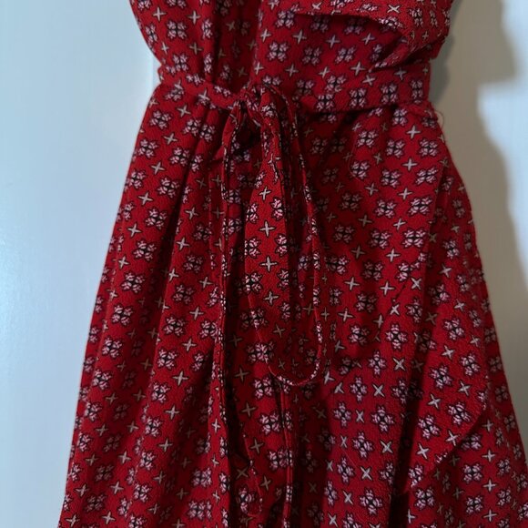 Spanish Style Red Wrap Dress - Picture 3 of 5